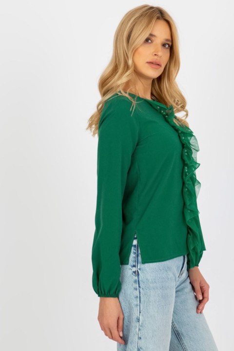 Bluzka Model LK-BZ-506673.36 Dark Green - Lakerta Bluzka Model LK-BZ-506673.36 Dark Green - Lakerta