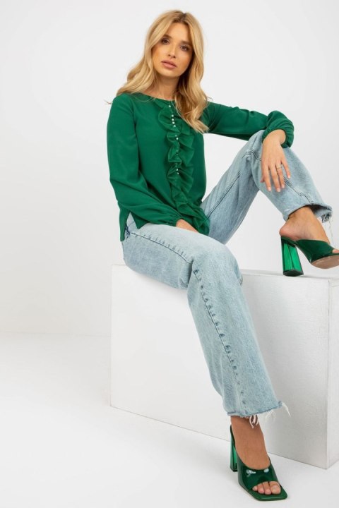 Bluzka Model LK-BZ-506673.36 Dark Green - Lakerta Bluzka Model LK-BZ-506673.36 Dark Green - Lakerta