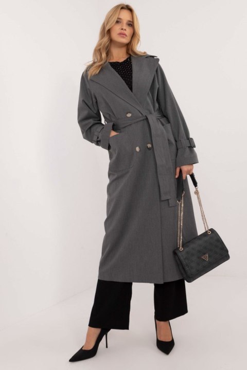Płaszcz Damski Model LK-PL-509754.42 Dark Grey - Lakerta Płaszcz Damski Model LK-PL-509754.42 Dark Grey - Lakerta