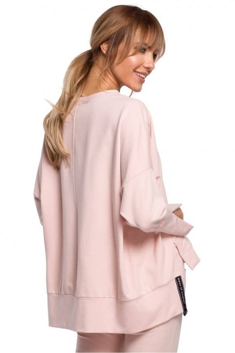 Bluza Damska Model MOE491 Pink - Moe Bluza Damska Model MOE491 Pink - Moe