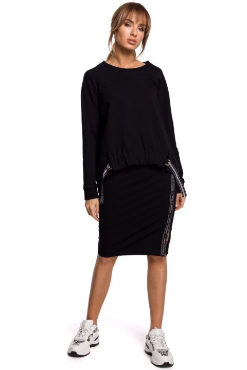 Bluza Damska Model MOE492 Black - Moe Bluza Damska Model MOE492 Black - Moe