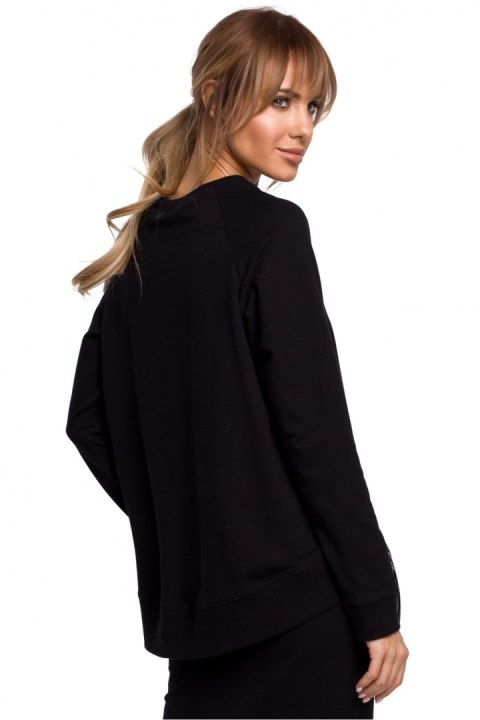 Bluza Damska Model MOE492 Black - Moe Bluza Damska Model MOE492 Black - Moe