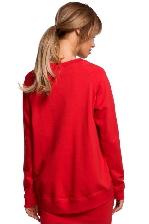 Bluza Damska Model MOE492 Red - Moe Bluza Damska Model MOE492 Red - Moe