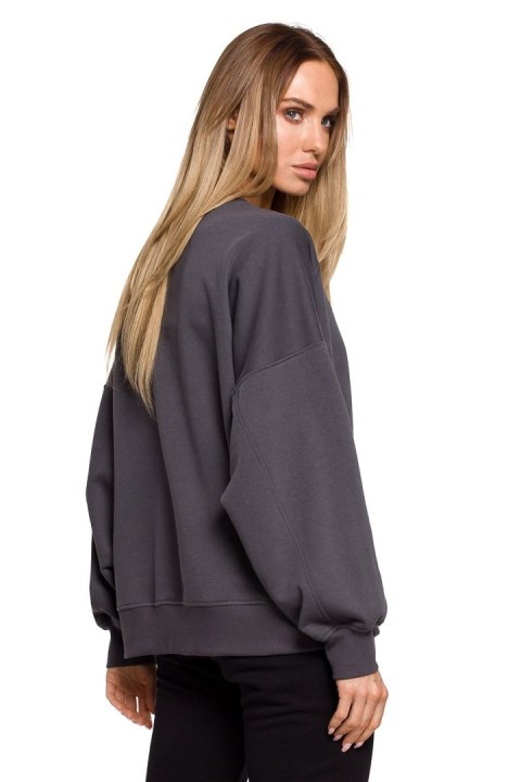 Bluza Damska Model MOE613 Stal - Moe Bluza Damska Model MOE613 Stal - Moe