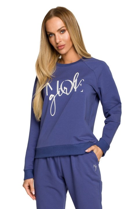 Bluza Damska Model MOE693 Indygo - Moe Bluza Damska Model MOE693 Indygo - Moe