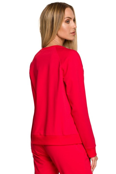 Bluza Damska Model MOE693 Red - Moe Bluza Damska Model MOE693 Red - Moe