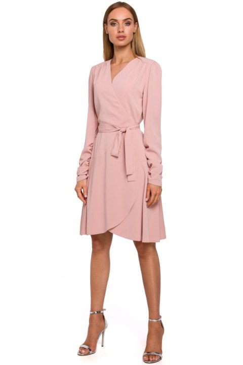 Sukienka Model MOE487 Powder Pink - Moe Sukienka Model MOE487 Powder Pink - Moe