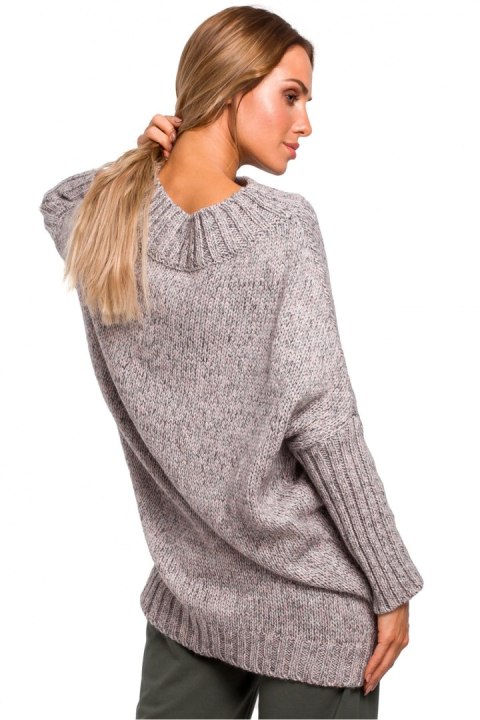 Sweter Damski Model MOE470 Grey - Moe Sweter Damski Model MOE470 Grey - Moe