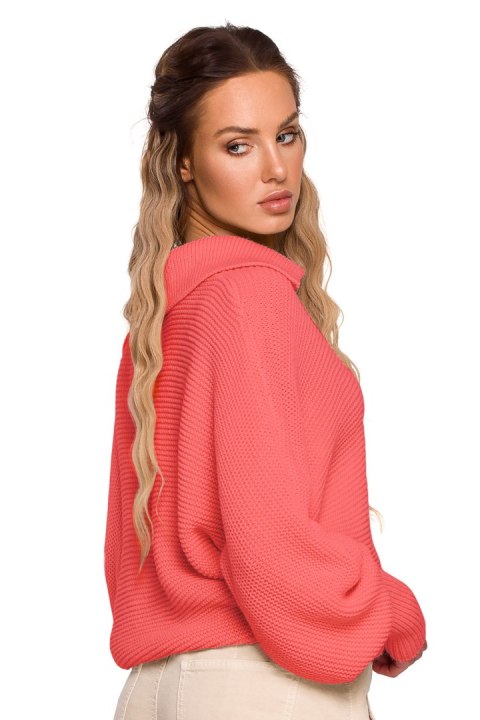 Sweter Damski Model MOE687 Brzoskwinia - Moe Sweter Damski Model MOE687 Brzoskwinia - Moe