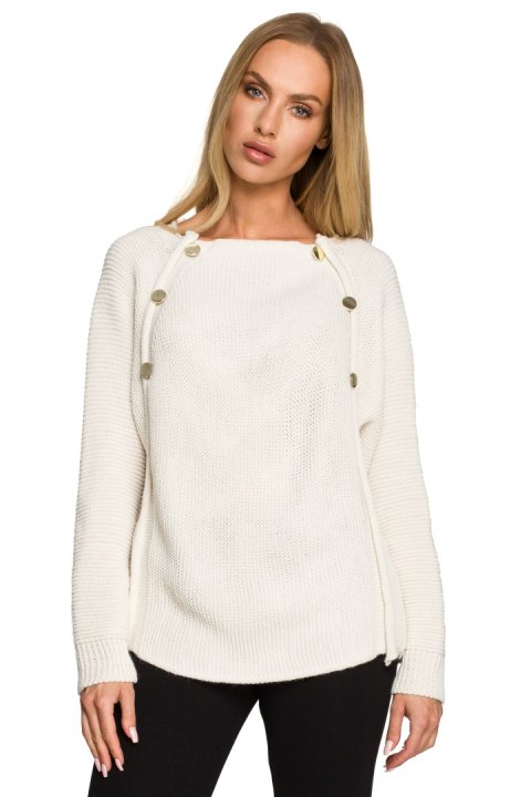 Sweter Damski Model MOE712 Kość słoniowa - Moe Sweter Damski Model MOE712 Kość słoniowa - Moe