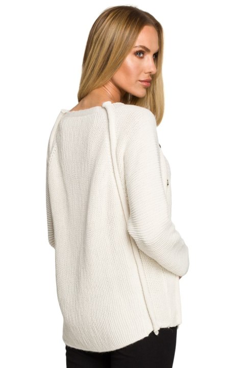 Sweter Damski Model MOE712 Kość słoniowa - Moe Sweter Damski Model MOE712 Kość słoniowa - Moe