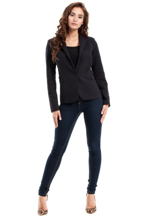 Żakiet Model MOE243 Black - Moe Żakiet Model MOE243 Black - Moe