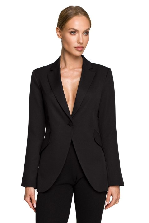 Żakiet Model MOE701 Black - Moe Żakiet Model MOE701 Black - Moe