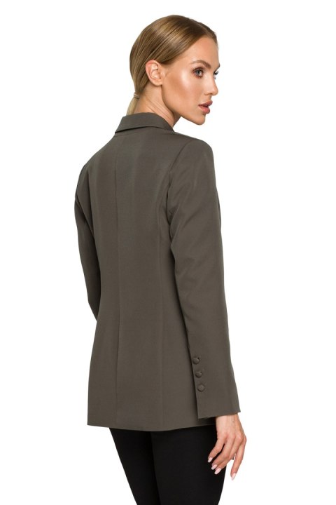 Żakiet Model MOE701 Khaki - Moe Żakiet Model MOE701 Khaki - Moe
