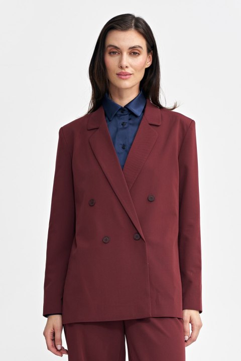 Marynarka oversize, dwurzędowa Z69 Bordo - Nife Marynarka oversize, dwurzędowa Z69 Bordo - Nife