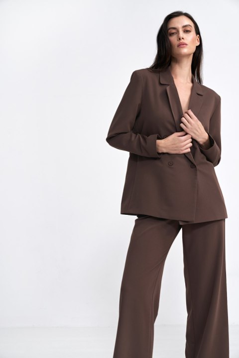 Marynarka oversize dwurzędowa Z69 Brown - Nife Marynarka oversize dwurzędowa Z69 Brown - Nife
