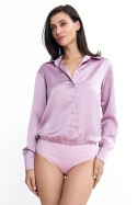 Satynowa koszula body K80 Pink - Nife