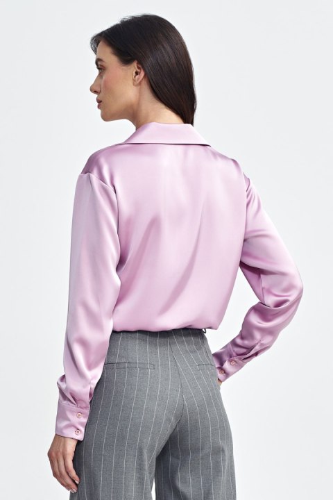 Satynowa koszula body K80 Pink - Nife Satynowa koszula body K80 Pink - Nife