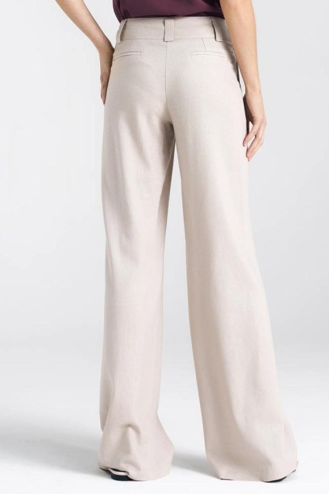 Spodnie lniane wide leg SD85 Beige - Nife Spodnie lniane wide leg SD85 Beige - Nife