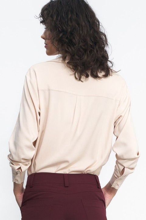 Beżowa wiskozowa koszula K73 Beige - Nife Beżowa wiskozowa koszula K73 Beige - Nife